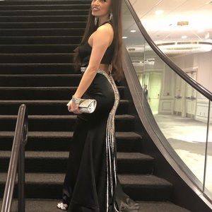 Black rhinestone Sherri hill gown